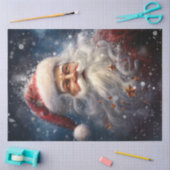 ヴィンテージクラシックサンタクロース雪の森 薄葉紙 (クラフト)