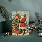 ヴィンテージクラシックサンタクロース飾クリスマスツリー シーズンカード