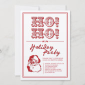 ヴィンテージクラシックサンタHO HOホリデーパーティー招待状 招待状 (正面)