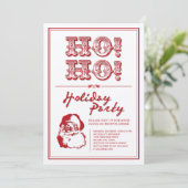 ヴィンテージクラシックサンタHO HOホリデーパーティー招待状 招待状 (スタンド正面)
