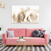 ヴィンテージクラシックシャビーシックホワイトローズ キャンバスプリント (インサイチュ (リビング))