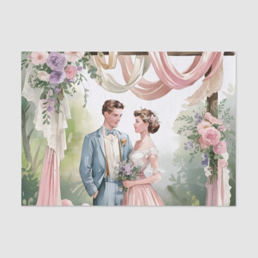 ヴィンテージクラシックシャビーシック結婚ズ 薄葉紙 (正面)