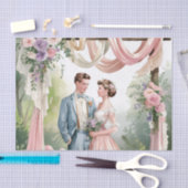 ヴィンテージクラシックシャビーシック結婚ズ 薄葉紙 (クラフト)