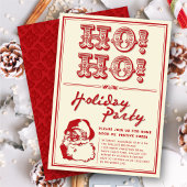 ヴィンテージクラシックシークレットサンタHO HOホリデーパーティー 招待状