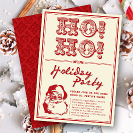 ヴィンテージクラシックシークレットサンタHO HOホリデーパーティー 招待状