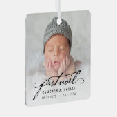 ヴィンテージクラシックスクリプトツインベビー1st Noel 2写真 メタルオーナメント (正面右)