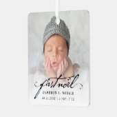 ヴィンテージクラシックスクリプトツインベビー1st Noel 2写真 メタルオーナメント (正面左)