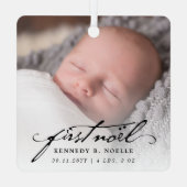 ヴィンテージクラシックスクリプトツインベビー1st Noel 2写真 メタルオーナメント (裏面)