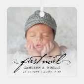 ヴィンテージクラシックスクリプトツインベビー1st Noel 2写真 メタルオーナメント (正面)