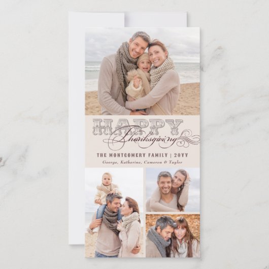 ヴィンテージクラシックスクロール幸せ感謝祭4枚 シーズンカード (正面)