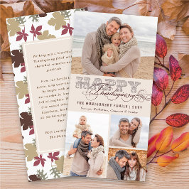 ヴィンテージクラシックスクロール幸せ感謝祭4枚 シーズンカード