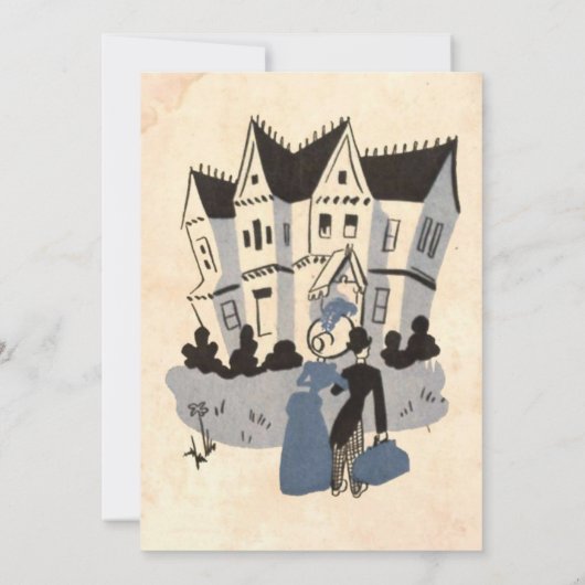 ヴィンテージクラシックスタイリッシュシック結婚式の日付を保存 招待状 (裏面)