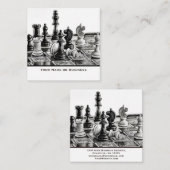 ヴィンテージクラシックスタイルのチェス駒コーチクラブ スクエア名刺 (正面/裏面)