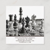 ヴィンテージクラシックスタイルのチェス駒コーチクラブ スクエア名刺 (裏面)