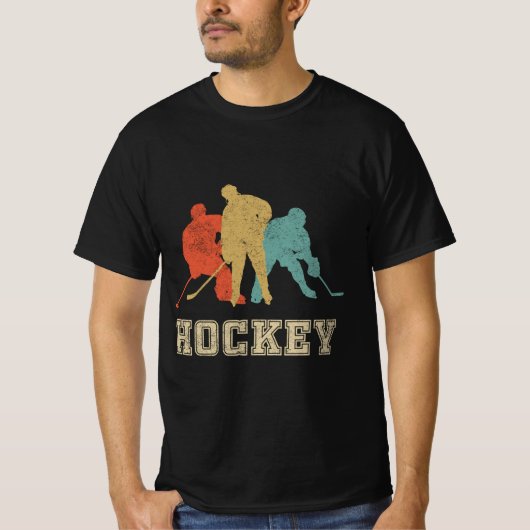 ヴィンテージクラシックスタイルアイスホッケー Tシャツ (正面)