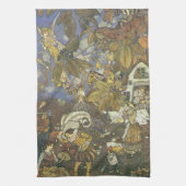 ヴィンテージクラシックストーリーブックキャラクター、エドモンド・ダラック キッチンタオル (縦)