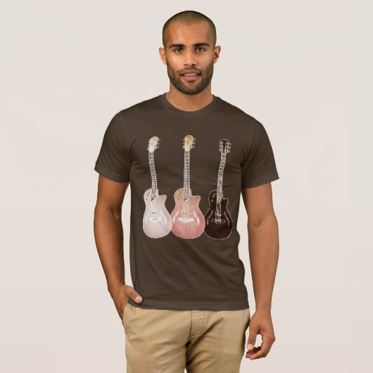 ヴィンテージクラシックセミアコースティックギタ素朴ーズ Tシャツ (正面フル)