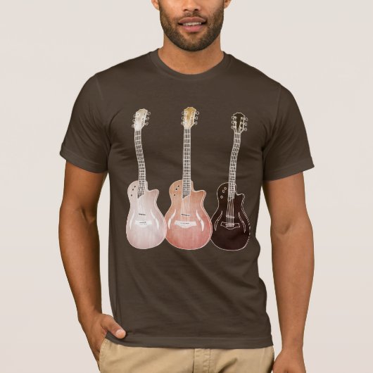 ヴィンテージクラシックセミアコースティックギタ素朴ーズ Tシャツ (正面)