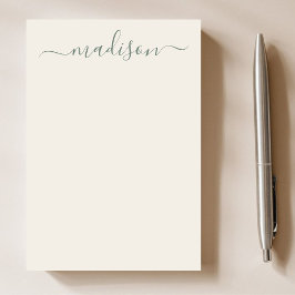 ヴィンテージクラシックセージ緑のタイポグラフィ名 ポストイット