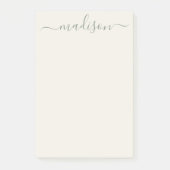 ヴィンテージクラシックセージ緑のタイポグラフィ名 ポストイット (正面)