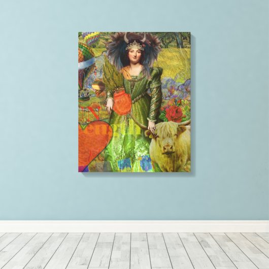 ヴィンテージクラシックタウロスポートレートゴシック美術 キャンバスプリント (インサイチュ (ウッドフロア))