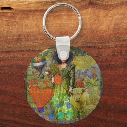 ヴィンテージクラシックタウロスポートレートゴシック美術 キーホルダー (正面)