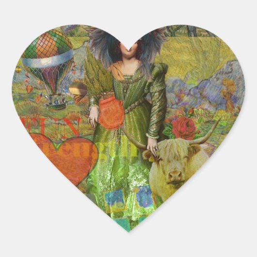 ヴィンテージクラシックタウロスポートレートゴシック美術 ハートシール (正面)