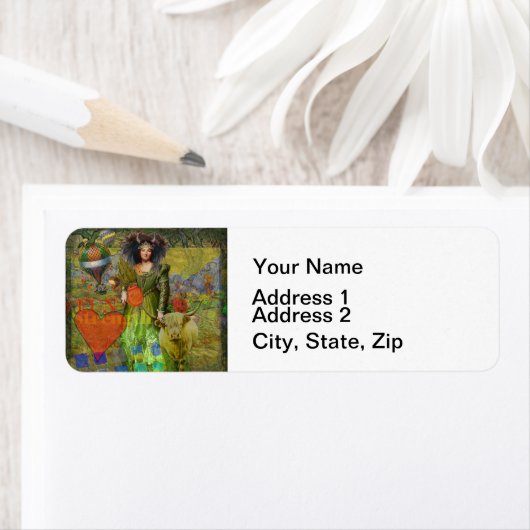 ヴィンテージクラシックタウロスポートレートゴシック美術 ラベル (インサイチュ)