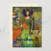 ヴィンテージクラシックタウロスポートレートゴシック美術 招待状 (正面/裏面)