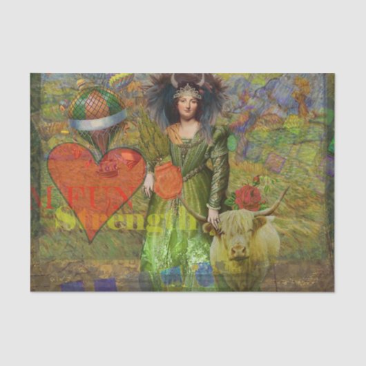 ヴィンテージクラシックタウロスポートレートゴシック美術 薄葉紙 (正面)