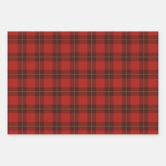 ヴィンテージクラシックタータンチェックプレイドクリスマス紙 ラッピングペーパーシート (正面2)