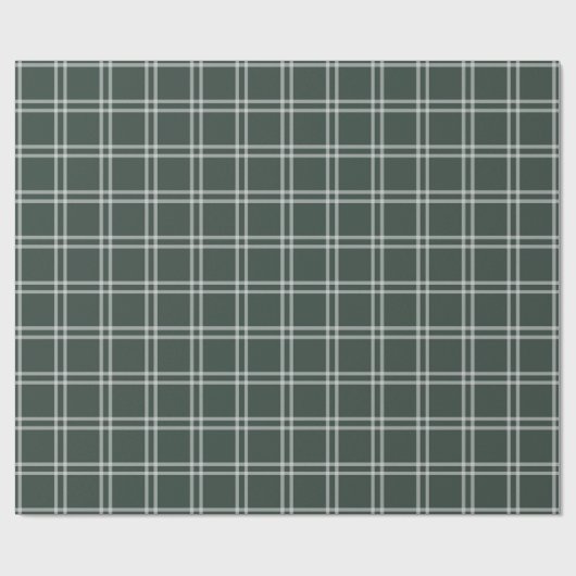 ヴィンテージクラシックダークグリーン市松模様にパターン ラッピングペーパー (フラット)