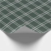 ヴィンテージクラシックダークグリーン市松模様にパターン ラッピングペーパー (角)