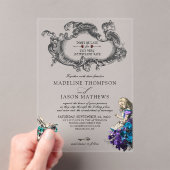 ヴィンテージクラシックダーク・アリスinワンダーランド結婚ズ アクリル招待状 (インサイチュ (ポータブル))