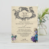 ヴィンテージクラシックダーク・アリスinワンダーランド結婚ズ 招待状 (スタンド正面)