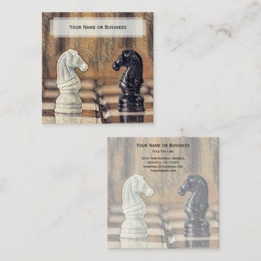 ヴィンテージクラシックチェスナイツコーチクラブ スクエア名刺 (正面/裏面)