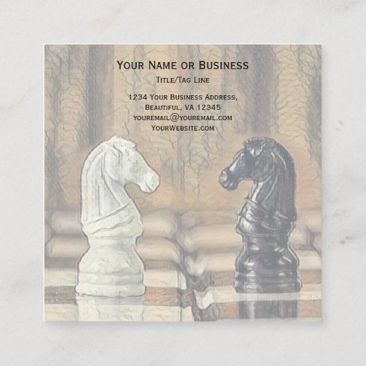 ヴィンテージクラシックチェスナイツコーチクラブ スクエア名刺 (裏面)