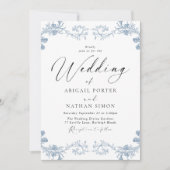 ヴィンテージクラシックチノイスリーエレガントな結婚式 招待状 (正面)