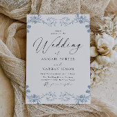 ヴィンテージクラシックチノイスリーエレガントな結婚式 招待状