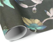 ヴィンテージクラシックティール（緑がかった色）ピンク緑ボヘミアンフローラ ラッピングペーパー (ロールコーナー)