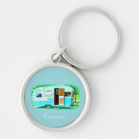 ヴィンテージクラシックトレーラージプシーキャラバン キーホルダー (正面)