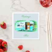 ヴィンテージクラシックトレーラージプシーキャラバン スタンダードカクテルナプキン (インサイチュ)