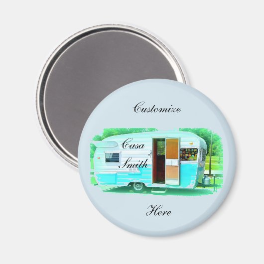 ヴィンテージクラシックトレーラージプシーキャラバン マグネット (正面/裏面)