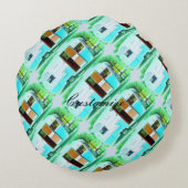 ヴィンテージクラシックトレーラージプシーキャラバン ラウンドクッション (裏面)