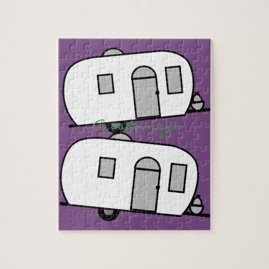 ヴィンテージクラシックトレーラー丸キャラバン ジグソーパズル (縦)