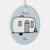ヴィンテージクラシックトレーラー丸キャラバン セラミックオーナメント (右)