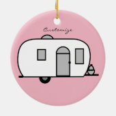 ヴィンテージクラシックトレーラー丸キャラバン セラミックオーナメント (裏面)