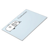 ヴィンテージクラシックトレーラー丸キャラバン ノートパッド (アングル)