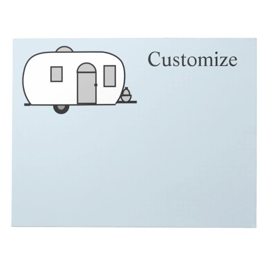 ヴィンテージクラシックトレーラー丸キャラバン ノートパッド (正面)