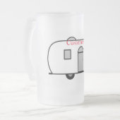 ヴィンテージクラシックトレーラー丸キャラバン フロストグラスビールジョッキ (正面左)